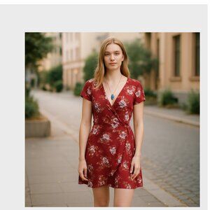 NWT: Rue21 Red Floral Mini Dress